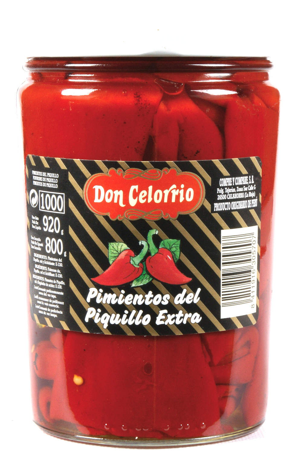 Pimiento del Piquillo Entero 25 35 Tarro Cónico 1 kg Extra Celorrio